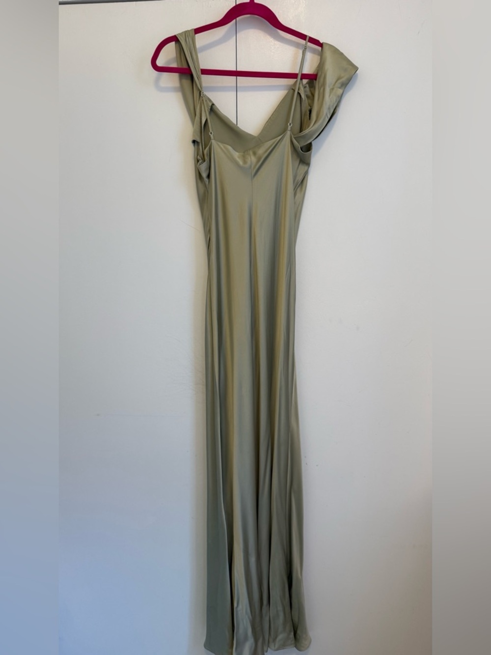 Reformation Ronda Silk Gown in Dried Herbs - Sage Green size 10 - Picture 8 of 8